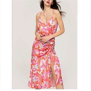 Anthropologie Delfi Swirl Print Slip Dress Sz XS